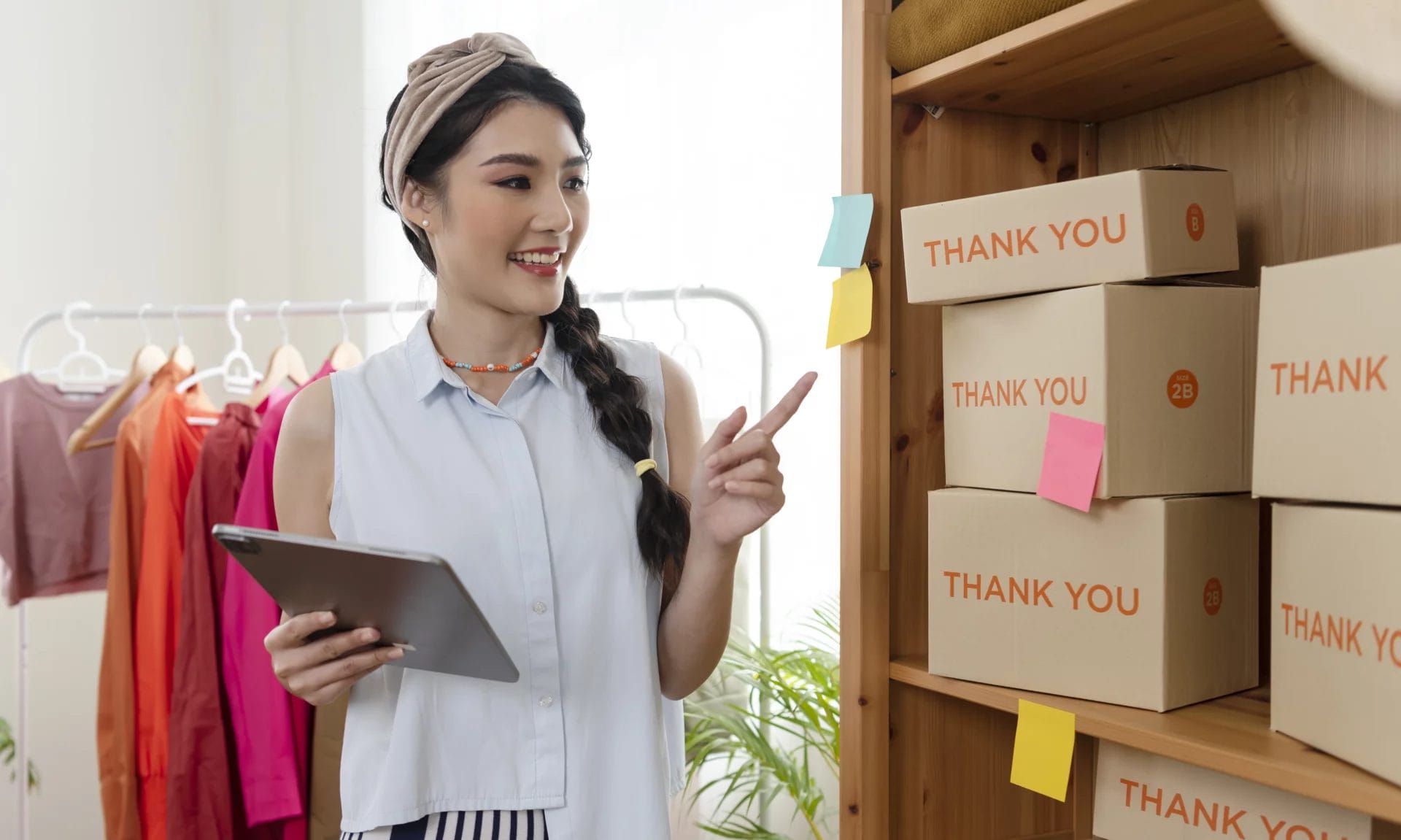 entrepreneur-asian-young-woman-sell-clothes-check-order-product-working-home-startup-business Tips memulai bisnis