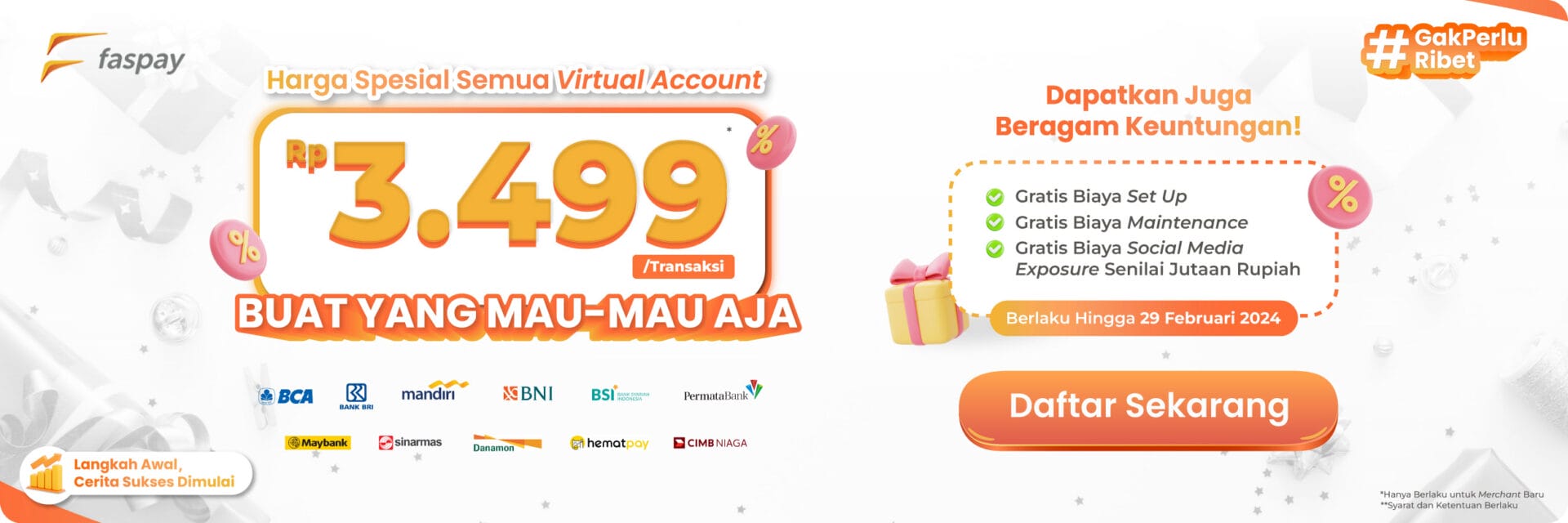 Promo payment gateway untuk pembuatan pembayaran virtual account hanya 3499