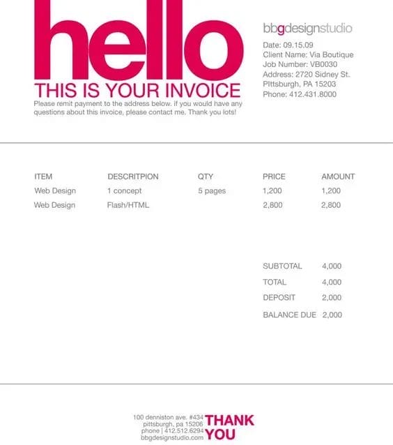 Invoice Jasa Pembuatan Website